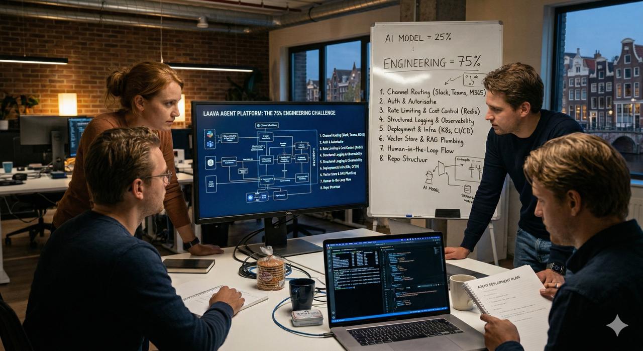 Engineers werken samen aan AI-agent infrastructuur
